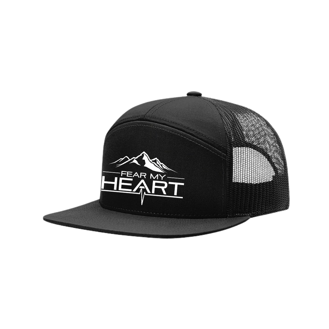 Fear My Heart Hat -  7 Panel Trucker Cap, Mountain