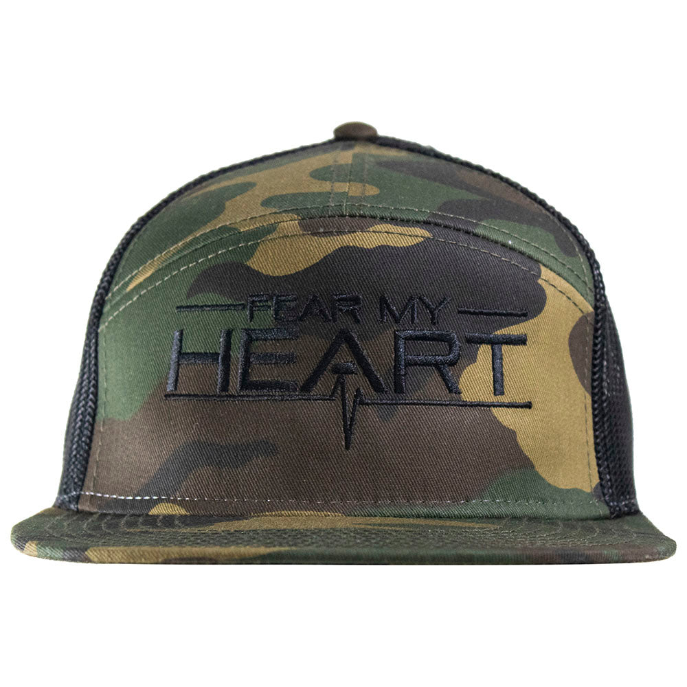 Fear My Heart Hat - Full Camo 7 Panel