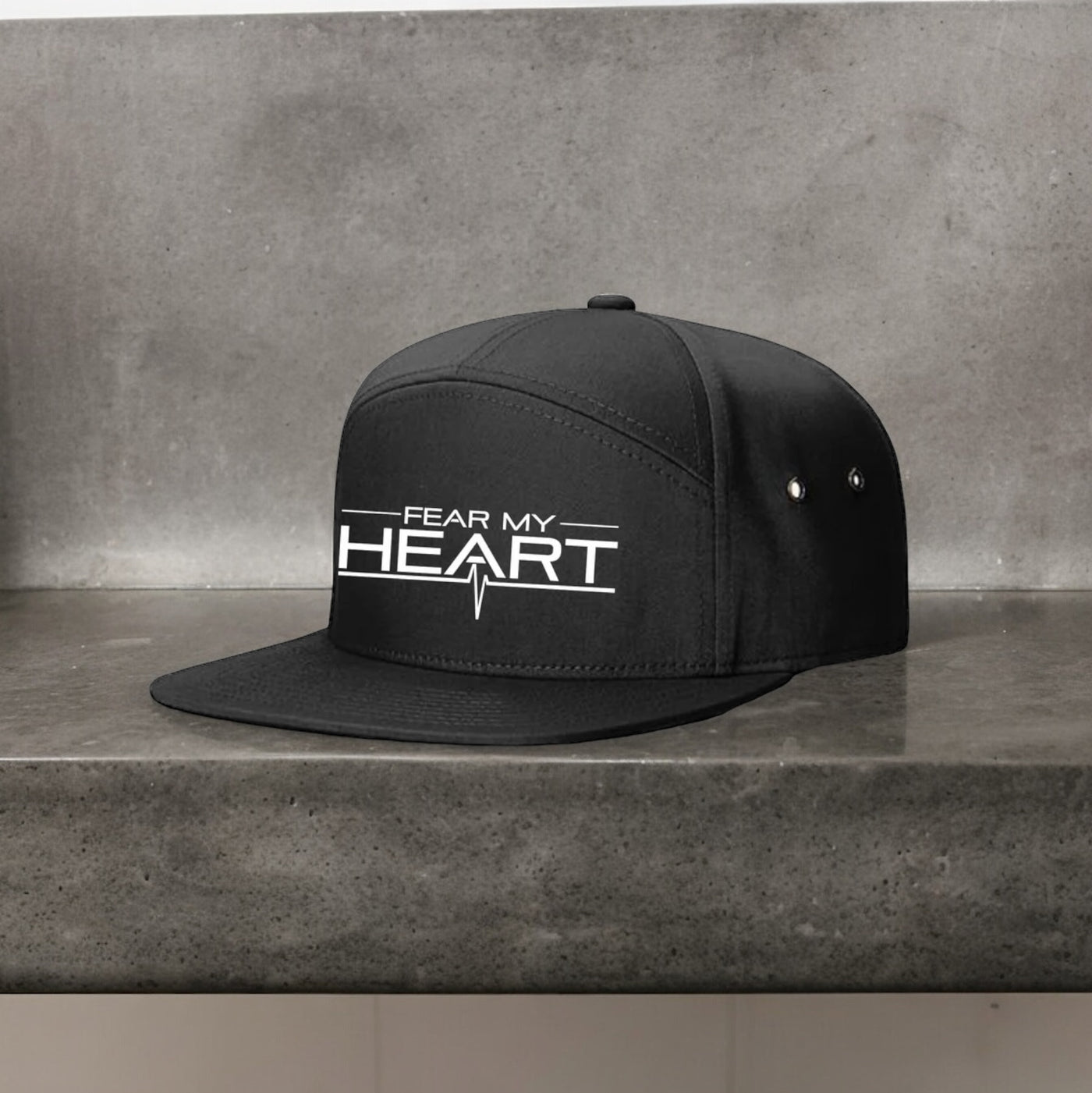 Fear My Heart Hat - 7 Panel Twill Flat Bill